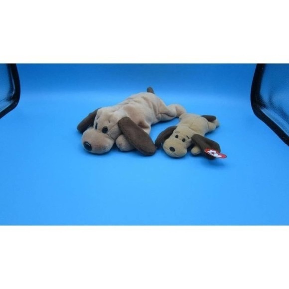 Bones the Hound dog TY Beanie Babies and matching Teenie Beanie Baby 1993 mint - Picture 1 of 5